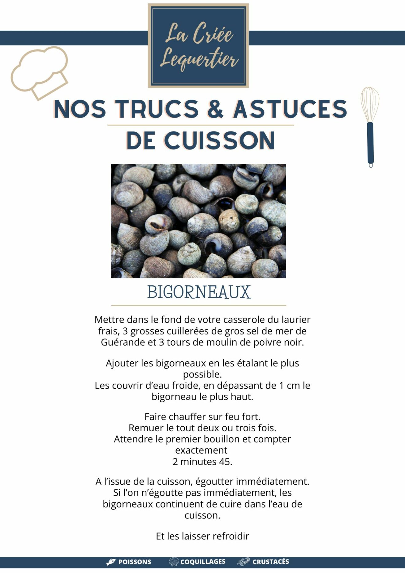 Comment cuire DES BIGORNEAUX ? - Lequertier Groupe
